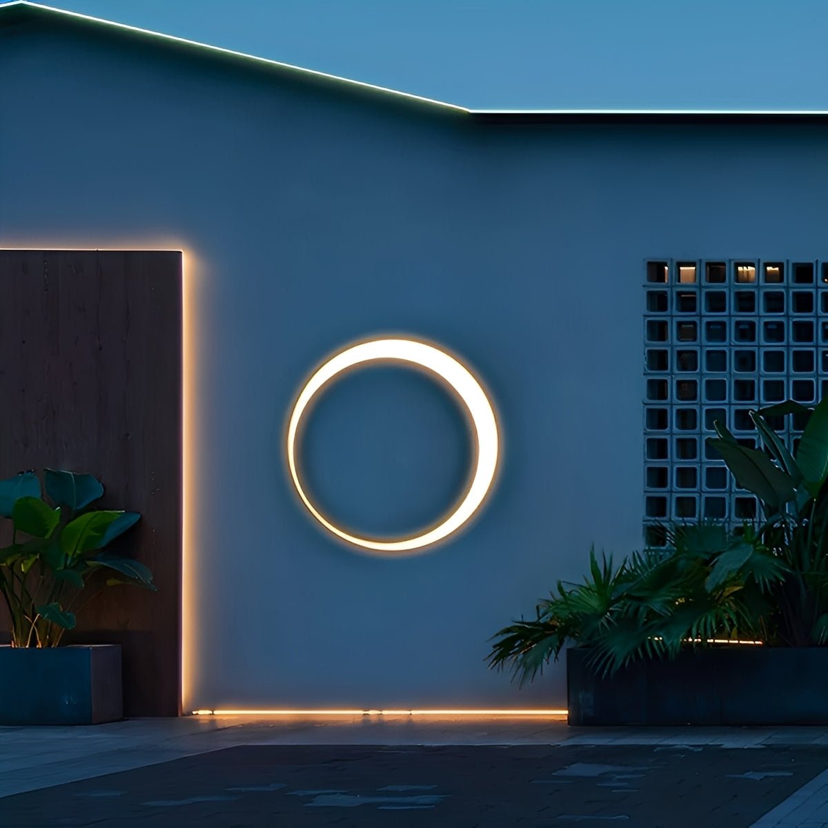 Circular Moon Led Waterproof Wall Light