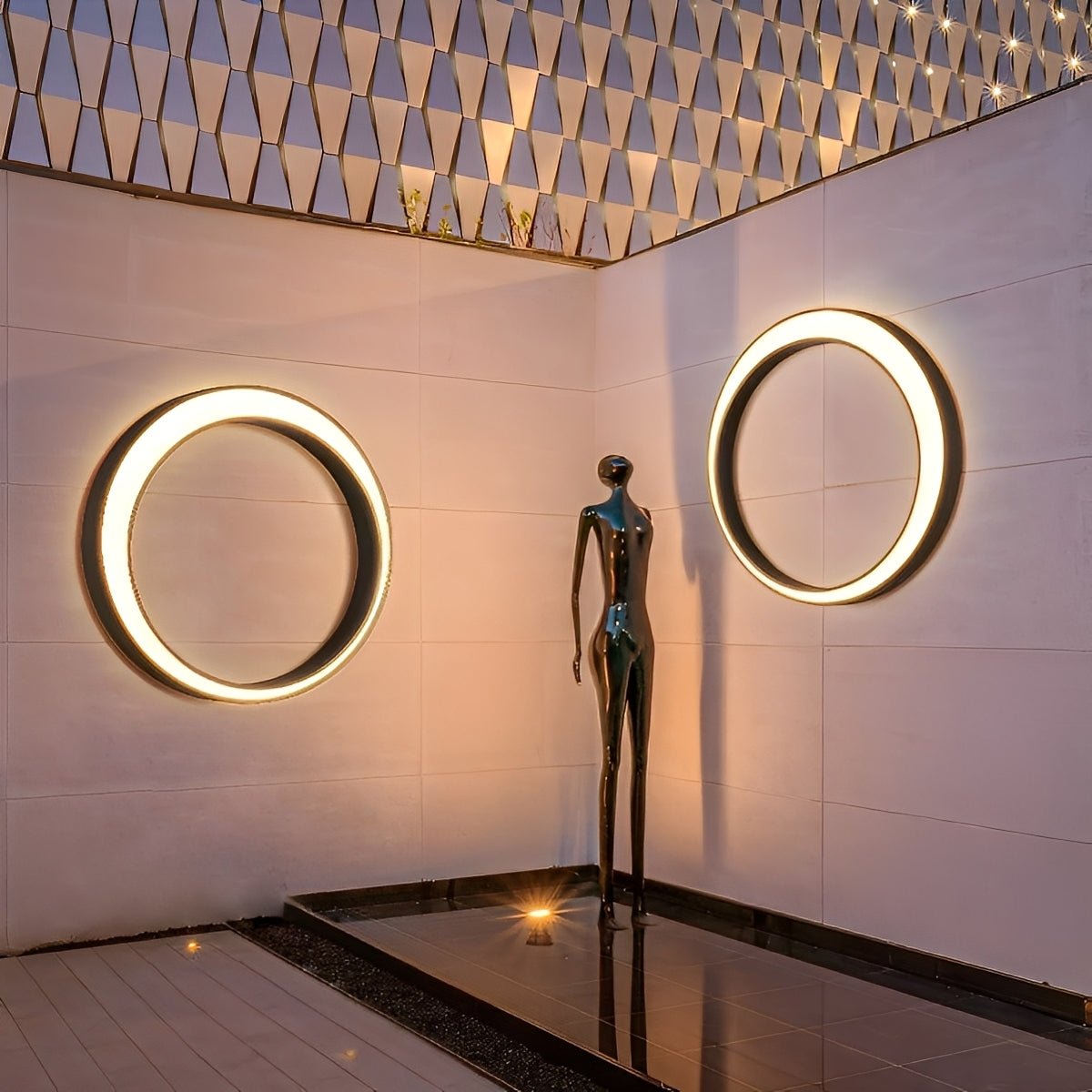 Circular Moon Led Waterproof Wall Light