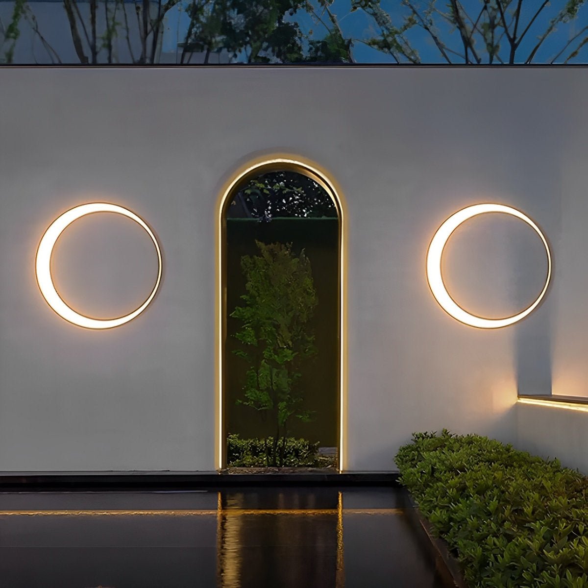 Circular Moon Led Waterproof Wall Light
