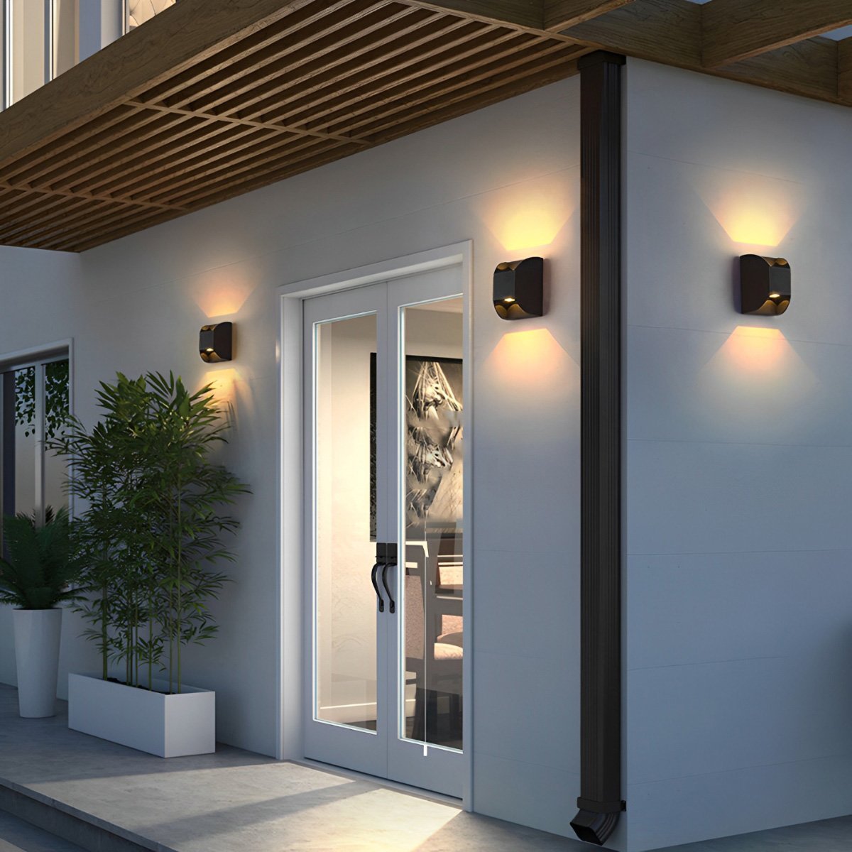 Waterproof Black Up and Down LED Outdoor Wall Sconces