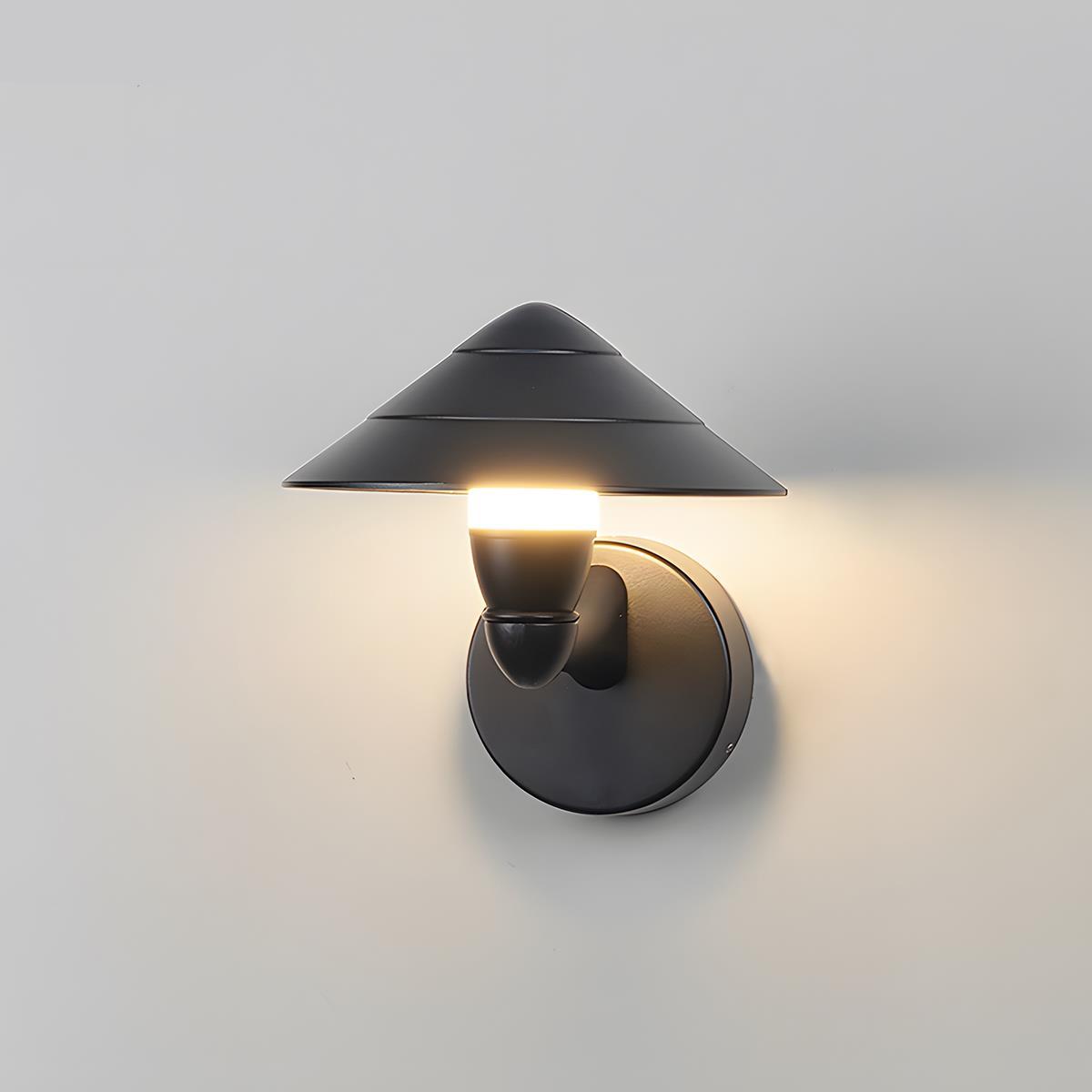 Waterproof Modern Black Umbrella Outdoor LED Wall Lights